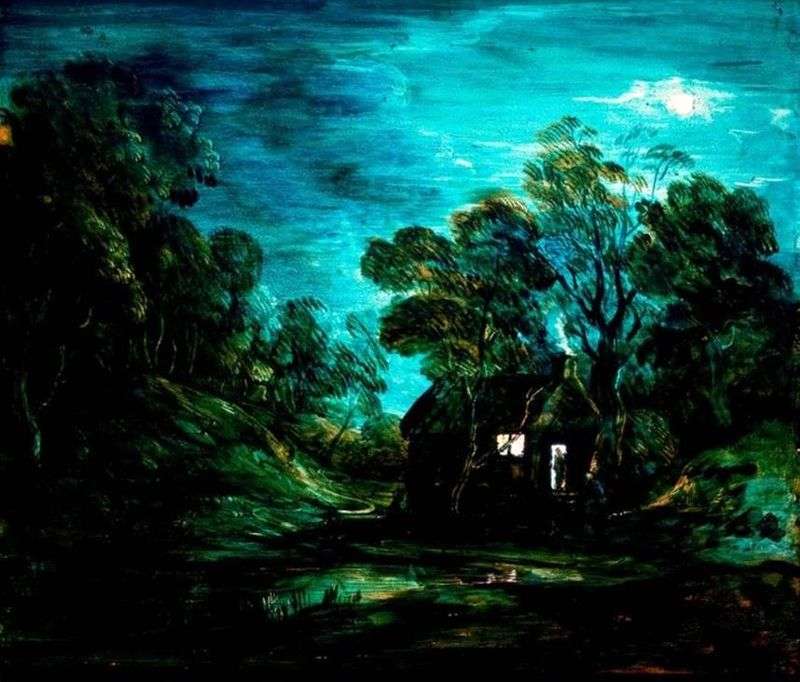 Paesaggio lunare con una casa   Thomas Gainsborough