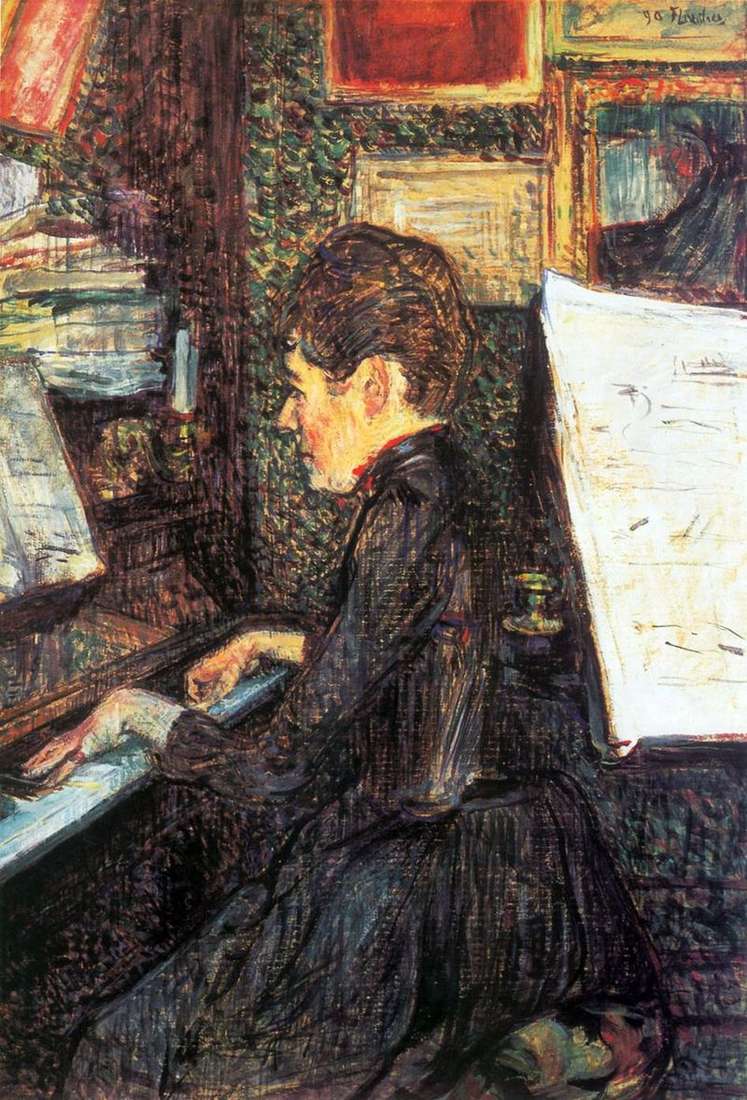 Mademoiselle Dio al pianoforte   Henri de Toulouse Lautrec