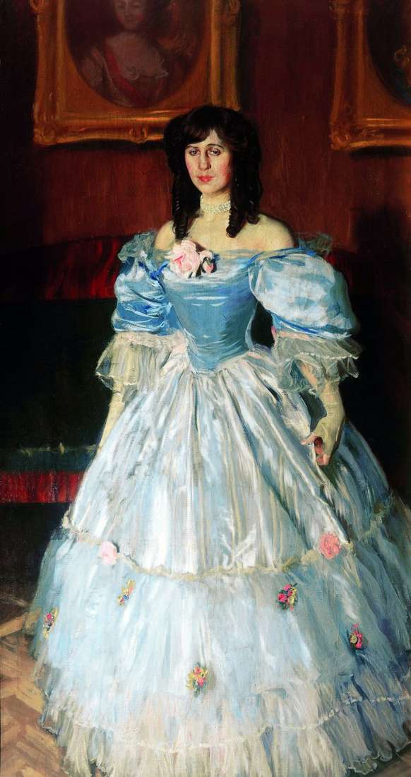 Ritratto di una donna in blu   Boris Kustodiev