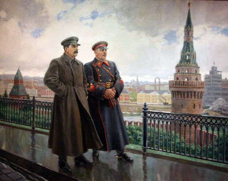 JV Stalin e K. Ye. Voroshilov al Cremlino   Alexander Gerasimov