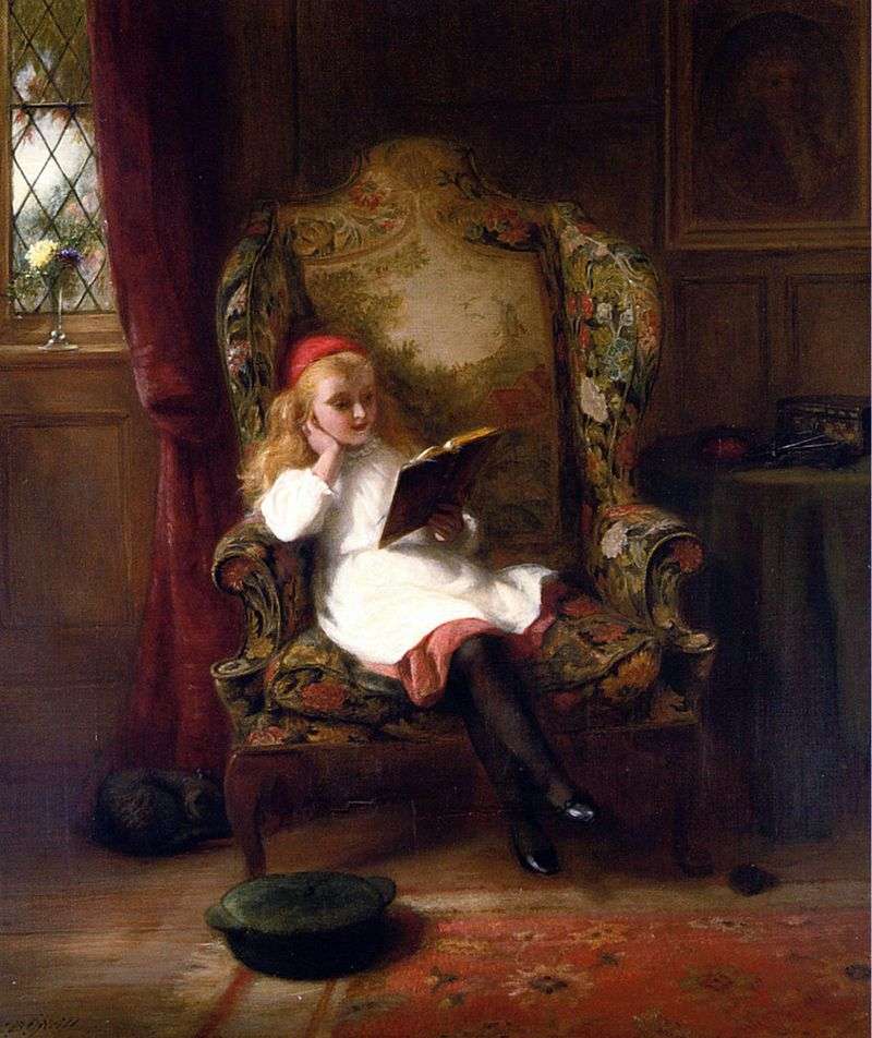 Piacevole lettura (ritratto di bambino)   George Bernard ONeill
