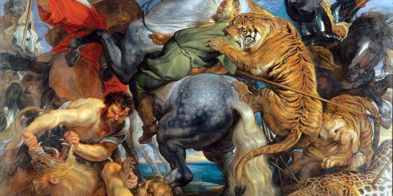 La caccia a tigri e leoni   Peter Rubens