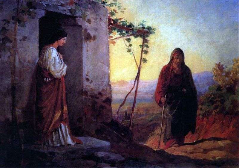 Maria, sorella di Lazzaro, incontra Gesù Cristo, arrivando a casa loro   Nikolai Ge