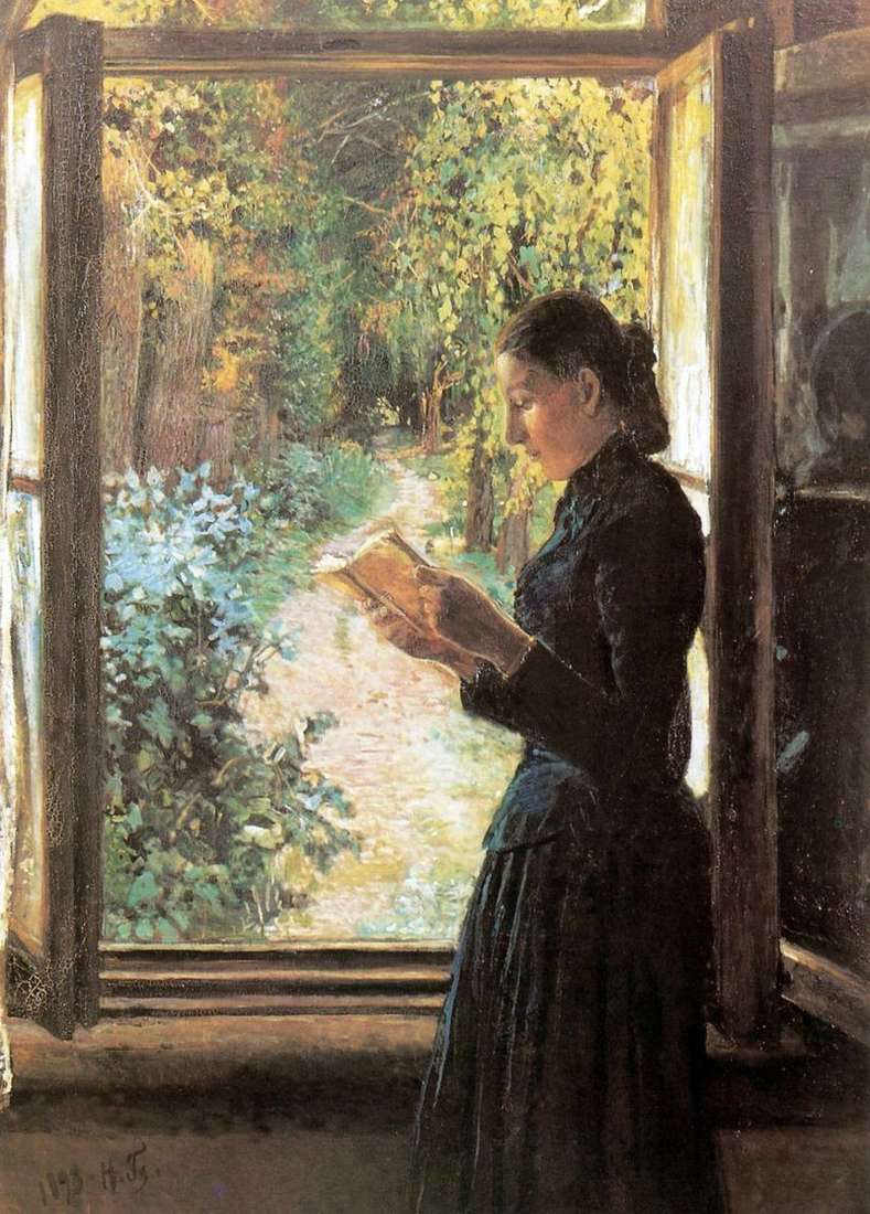 Ritratto di N. E Petrunkevich alla finestra aperta   Nikolay Ge