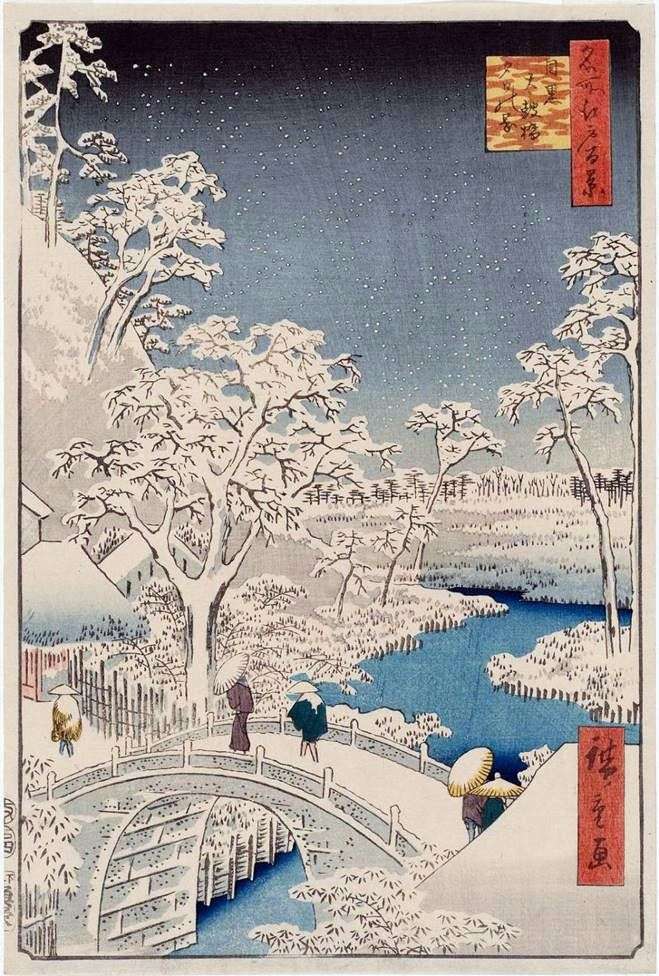 Ponte Taykobashi e Yukhinok Hill a Meguro   Ando Hiroshige