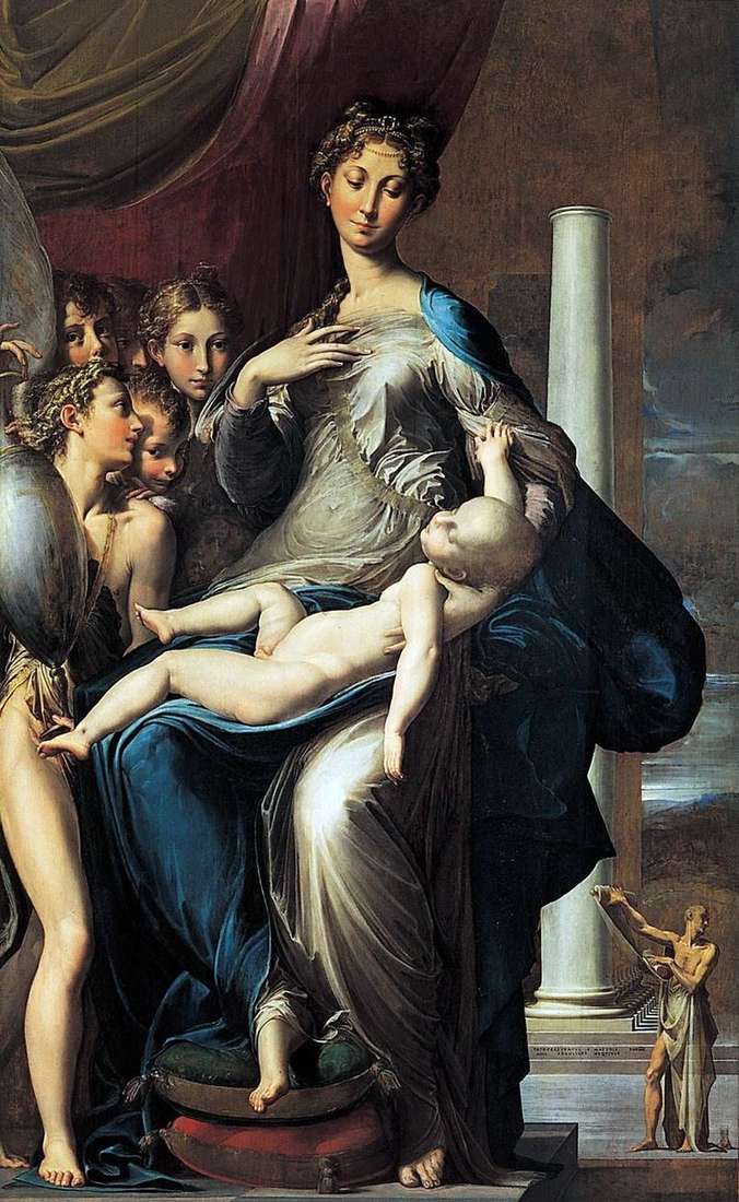 Madonna col bambino con angeli e san Girolamo   Francesco Parmigianino