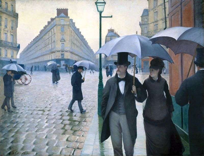 Via di Parigi in tempo piovoso   Gustave Caibotte