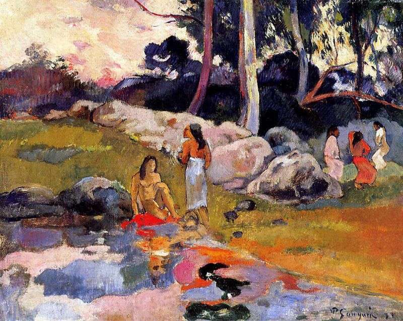 Tahitian by the River   Paul Gauguin