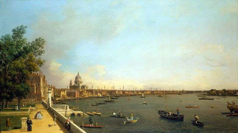 Vista del Tamigi e di Londra dal Somersethaus   Antonio Canaletto