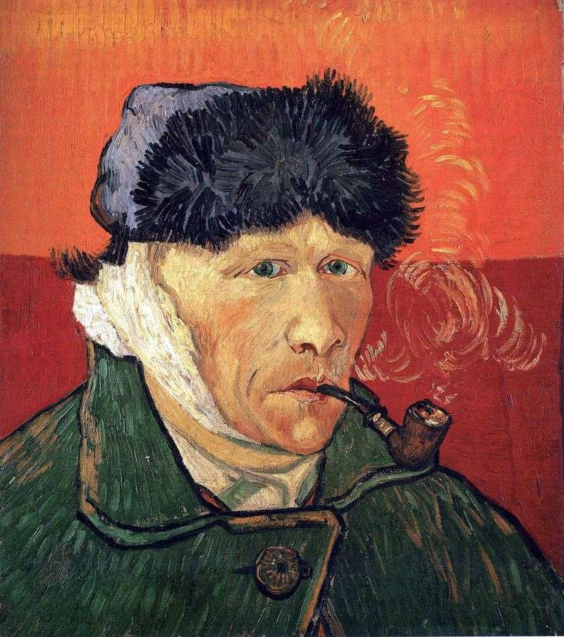 Autoritratto con orecchio bendato e tubo   Vincent Van Gogh