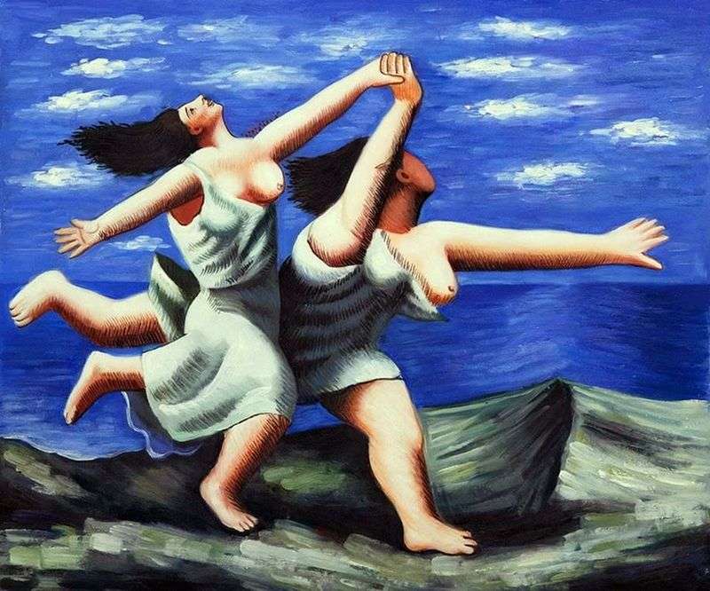 Due donne che corrono lungo la spiaggia   Pablo Picasso