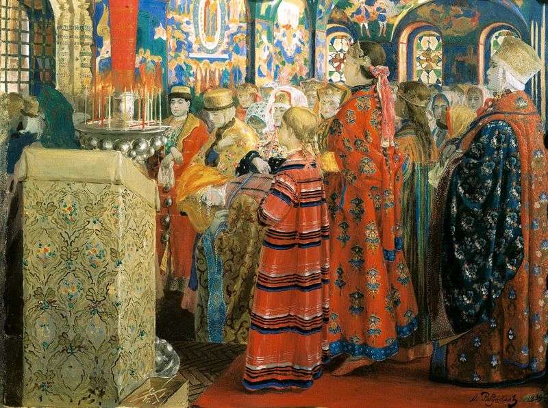 Donne russe del XVII secolo nella chiesa   Andrei Petrovich Ryabushkin