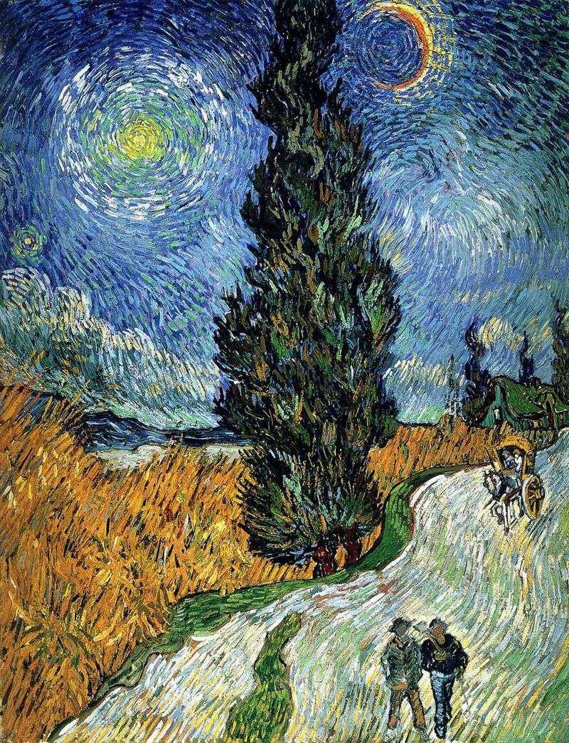 Strada con un cipresso e una stella   Vincent Van Gogh