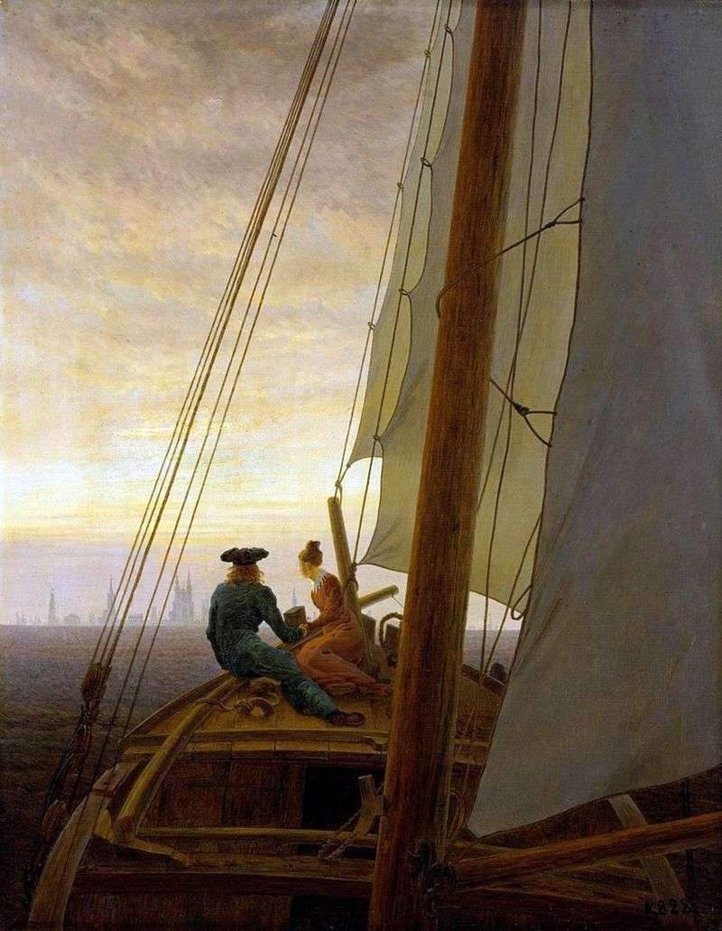 Sulla barca a vela   Caspar David Friedrich