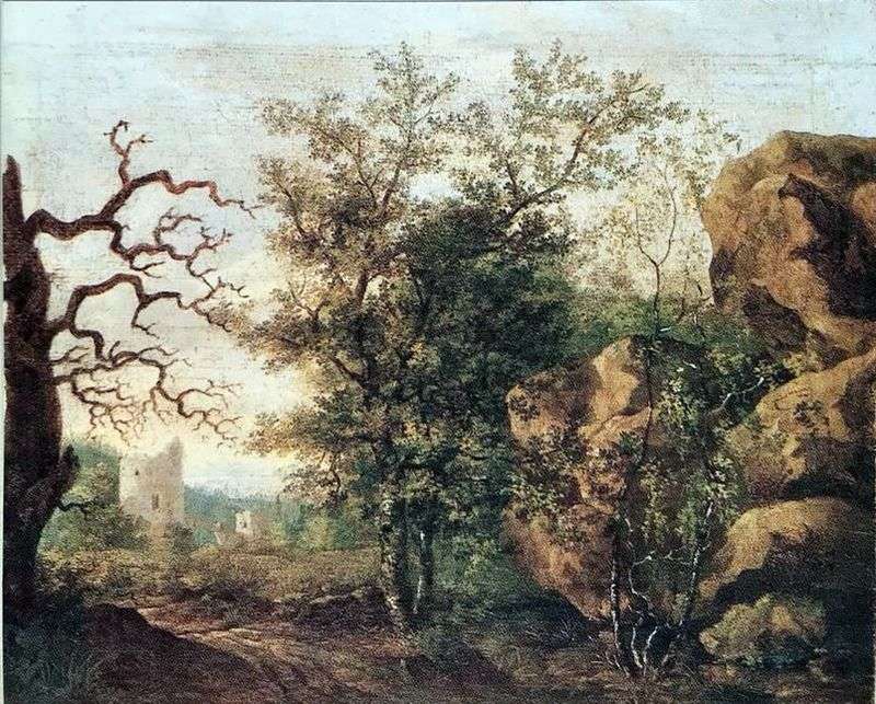 Paesaggio con un albero secco   Caspar David Friedrich