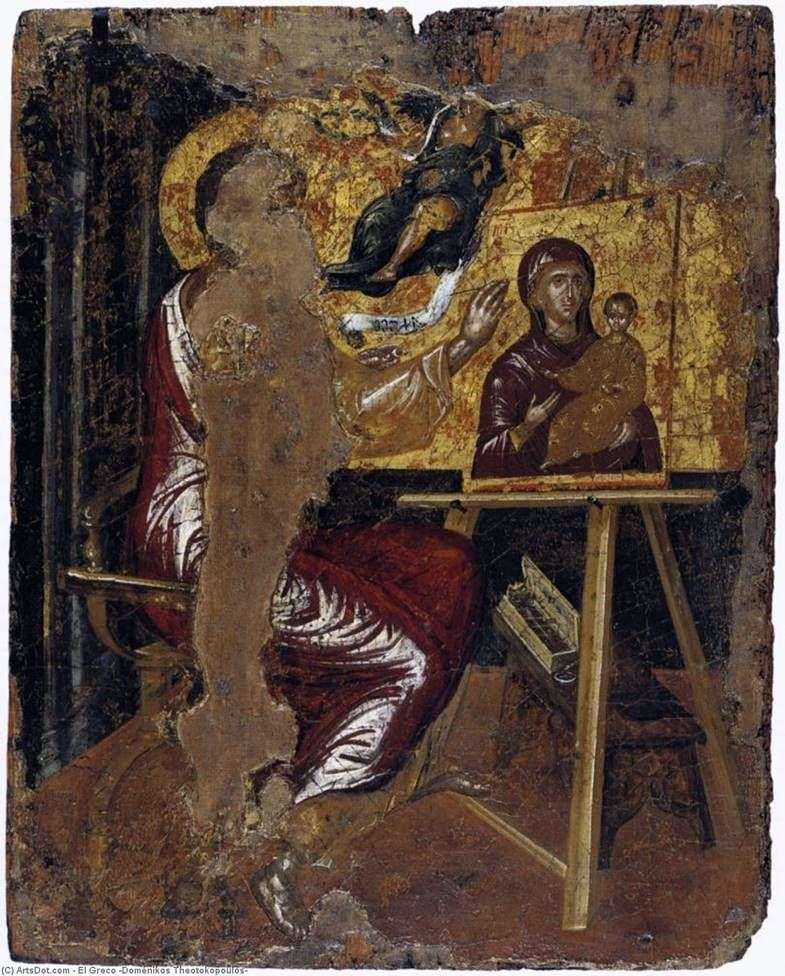 Lapostolo Luca dipinge limmagine della Vergine   El Greco