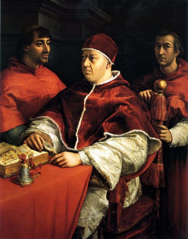 Ritratto di Leone X con i cardinali Giuliano Medici e Luigi Rossi   Rafael Santi
