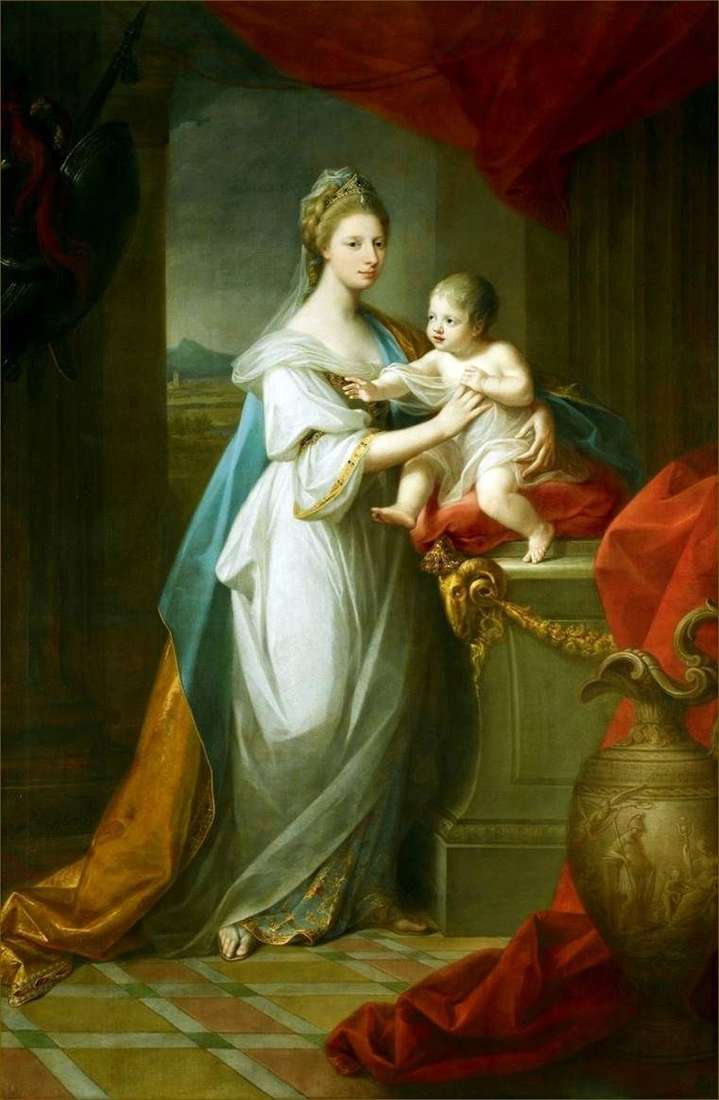 Principessa di Galles Augusto di Hannover con suo figlio   Angelika Kaufman