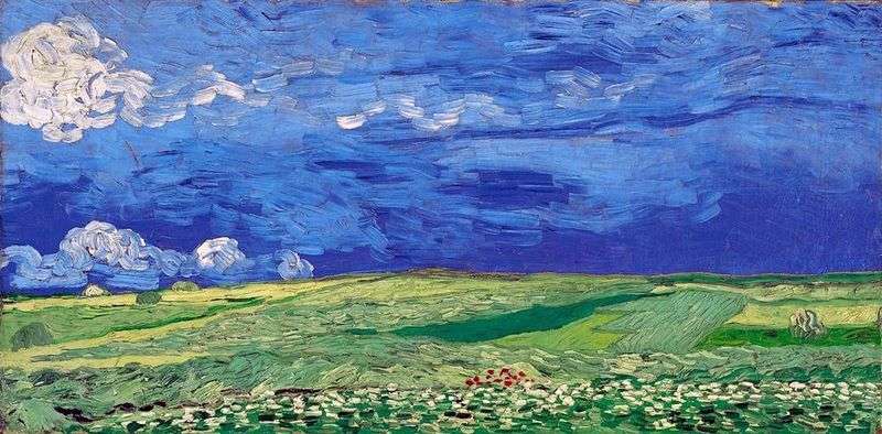 Campo di grano sotto un cielo nuvoloso   Vincent Van Gogh