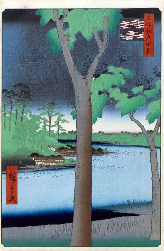 Akasaka, Piantagione pavloviana   Utagawa Hiroshige