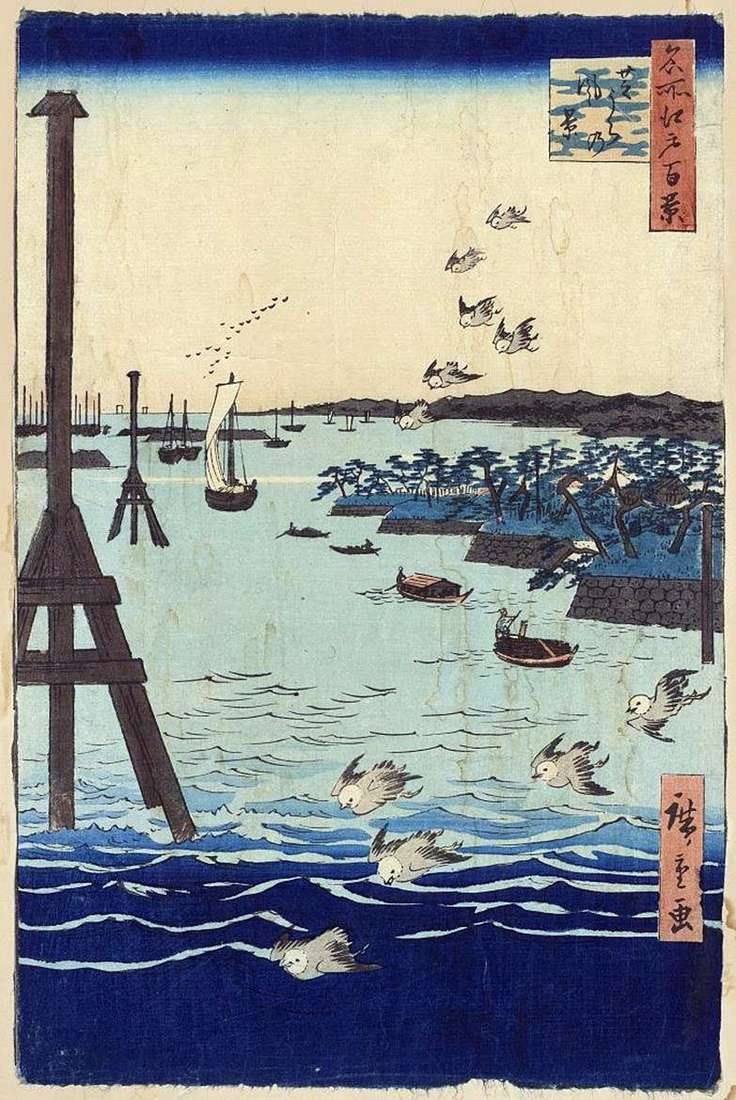 Baia a Sibaura. Pittura, grafica, motivi giapponesi, paesaggi   Utagawa Hiroshige