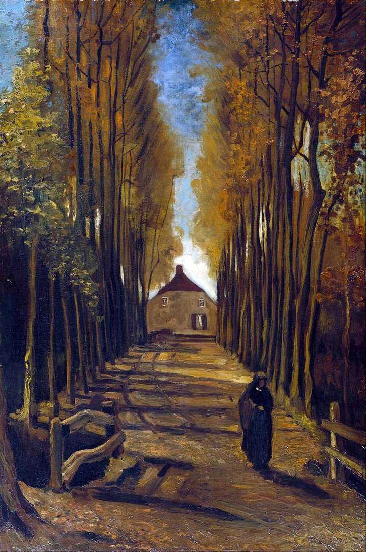 Vicolo del pioppo in autunno   Vincent Van Gogh