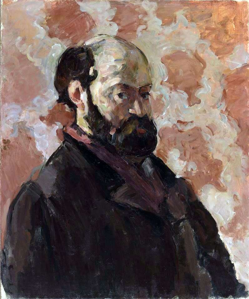 Autoritratto su sfondo rosa   Paul Cezanne