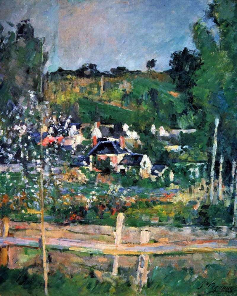 Vista di Auvers sur Oise. Recinzione   Paul Cezanne