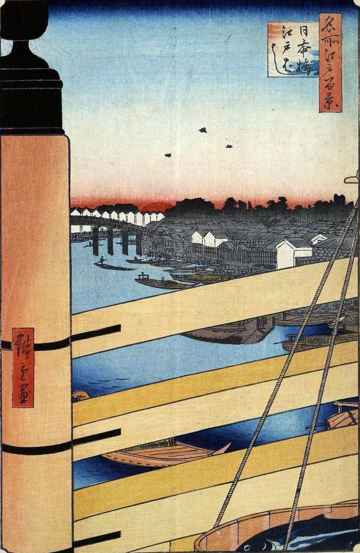 Ponti di Nihonbashi ed Edobashi   Utagawa Hiroshige
