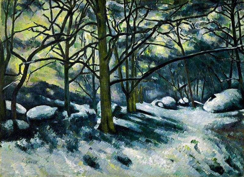 Neve che si scioglie nella foresta di Fontainebleau   Paul Cezanne