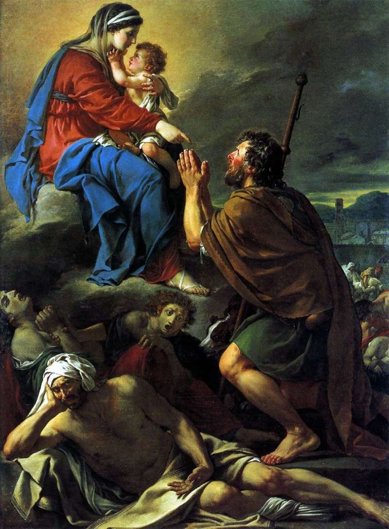 San Rocco, in preghiera alla Vergine per la guarigione degli afflitti   Jacques Louis David