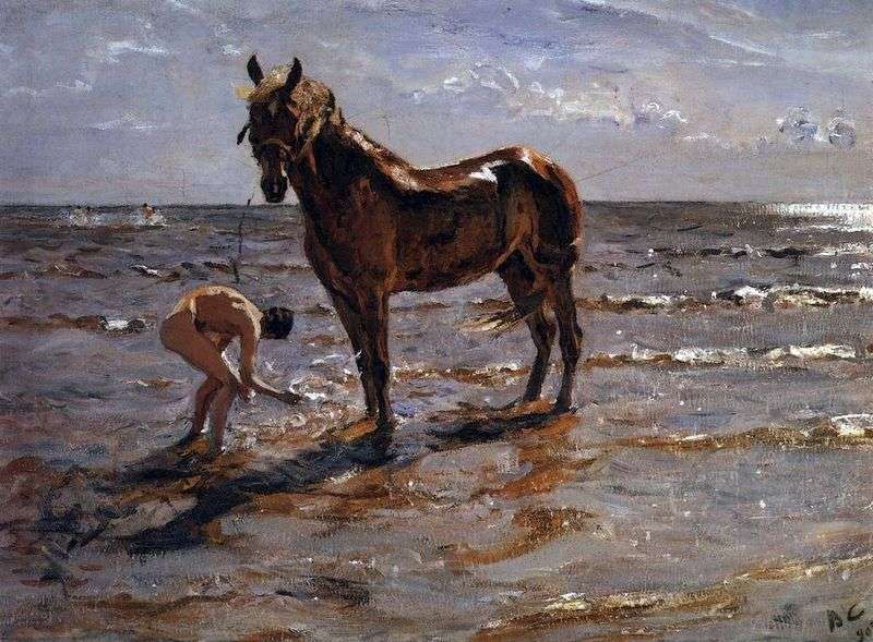 Fare il bagno a un cavallo   Valentin Serov
