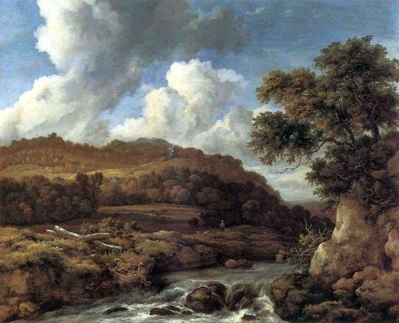 Paesaggio con colline boscose e ruscello   Jacob van Ruisdael