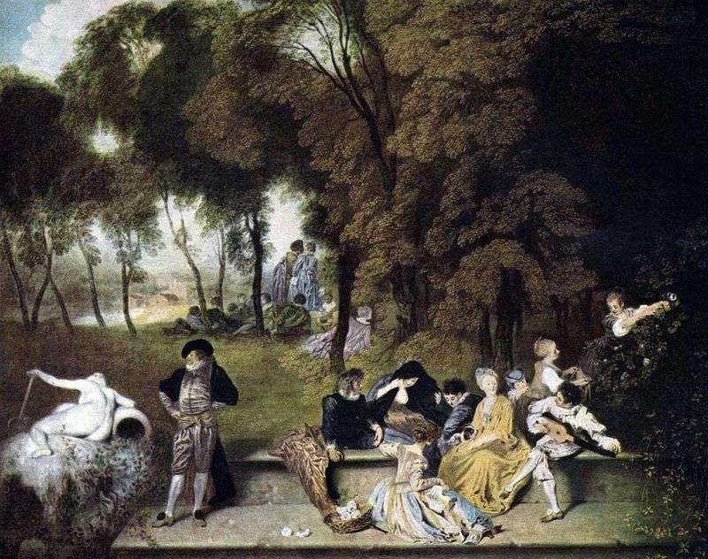 La compagnia in mezzo alla natura   Jean Antoine Watteau