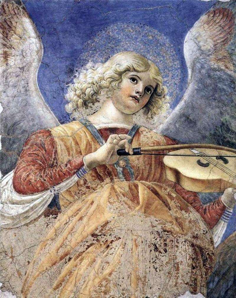 Angelo che suona la viola. Frammento di affresco proveniente dalla chiesa dei Santi Apostoli   Forli Melozzo