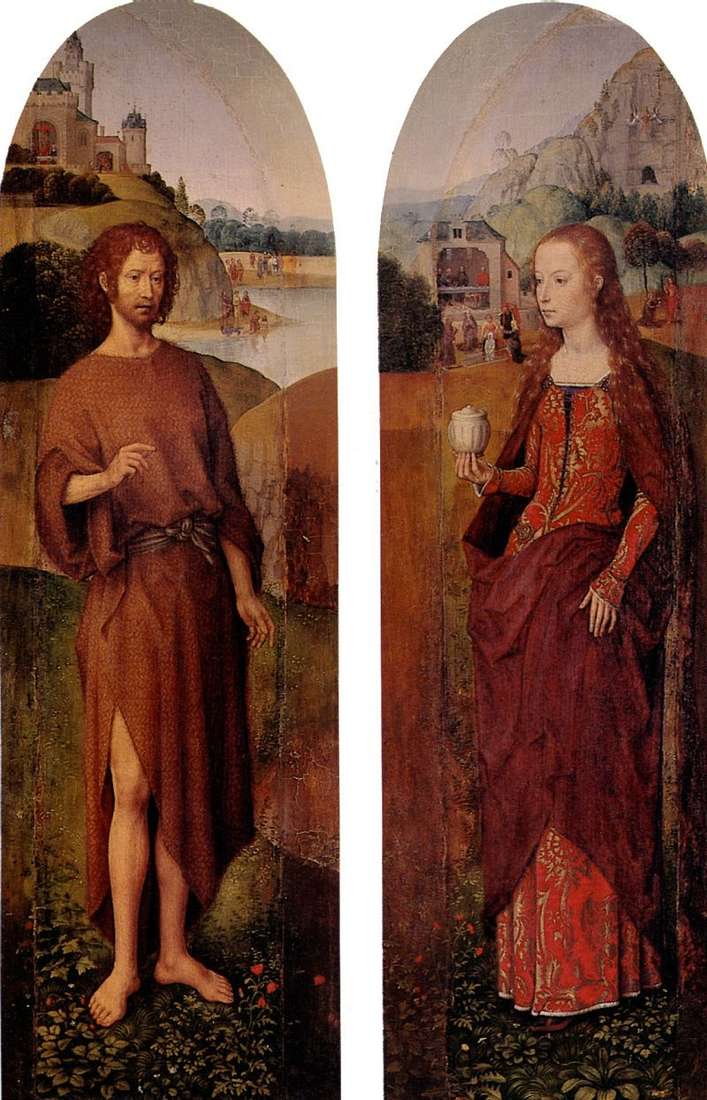 San Giovanni Battista e Santa Maria Maddalena. Fascia laterale trittico   Hans Memling