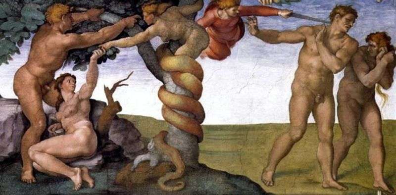 La caduta e lesilio dal paradiso   Michelangelo Buonarroti