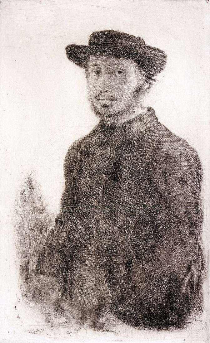 Autoritratto. Incisione   Edgar Degas