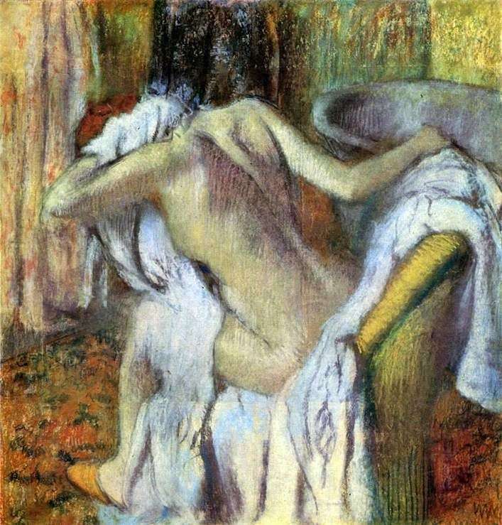 Donna che si pulisce dopo il bagno   Edgar Degas
