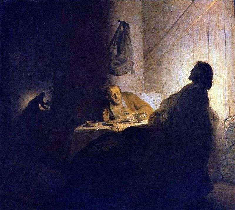 Cristo e i discepoli di Emmaus   Rembrandt Harmens Van Rhine