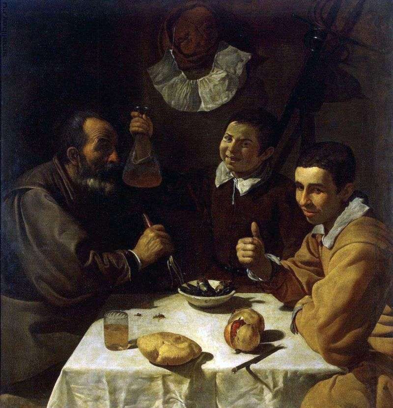 Tre uomini al tavolo   Diego Velasquez