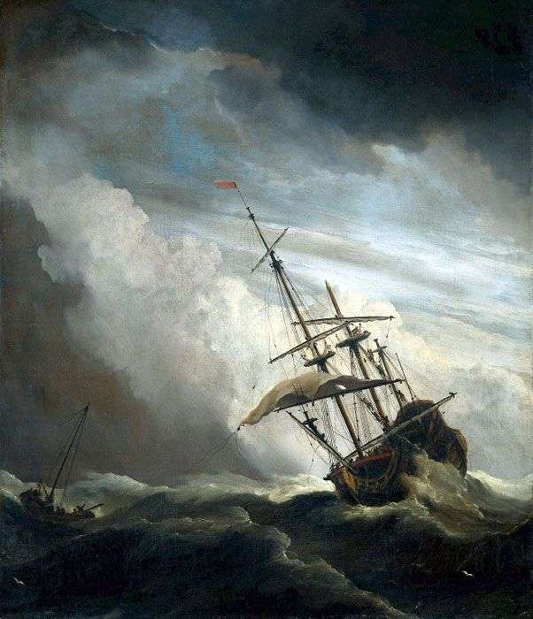 Nave in mare aperto   Willem van de Velde