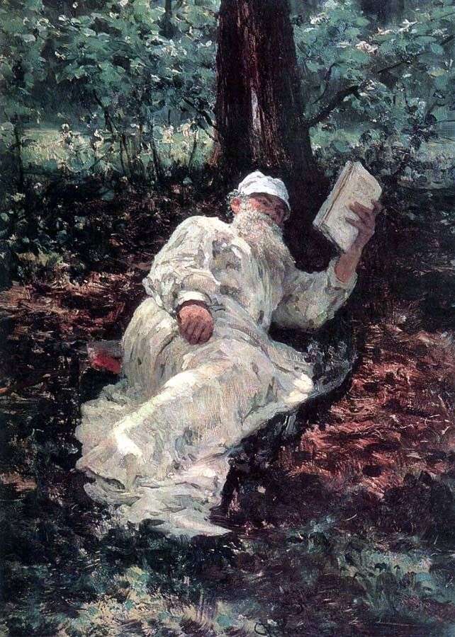 L. N. Tolstoy in vacanza nella foresta   Ilya Repin
