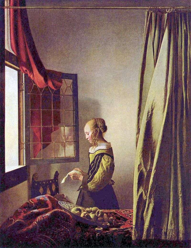 Una ragazza che legge una lettera dalla finestra aperta   Jan Vermeer