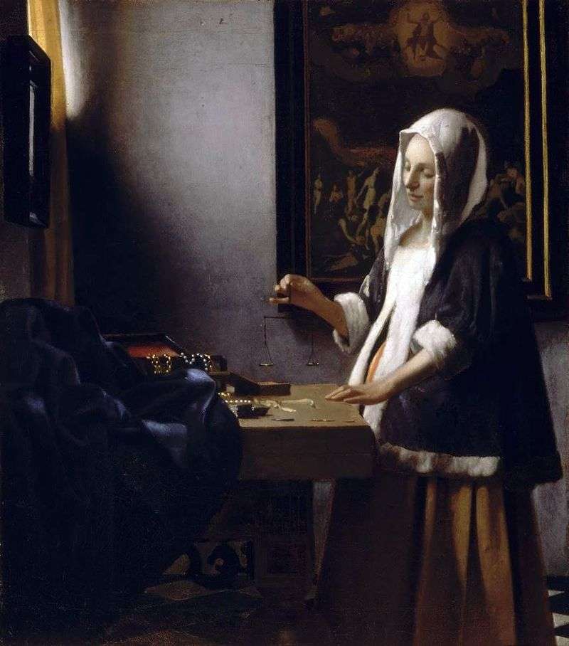 Una donna impegnata con i pesi   Jan Vermeer