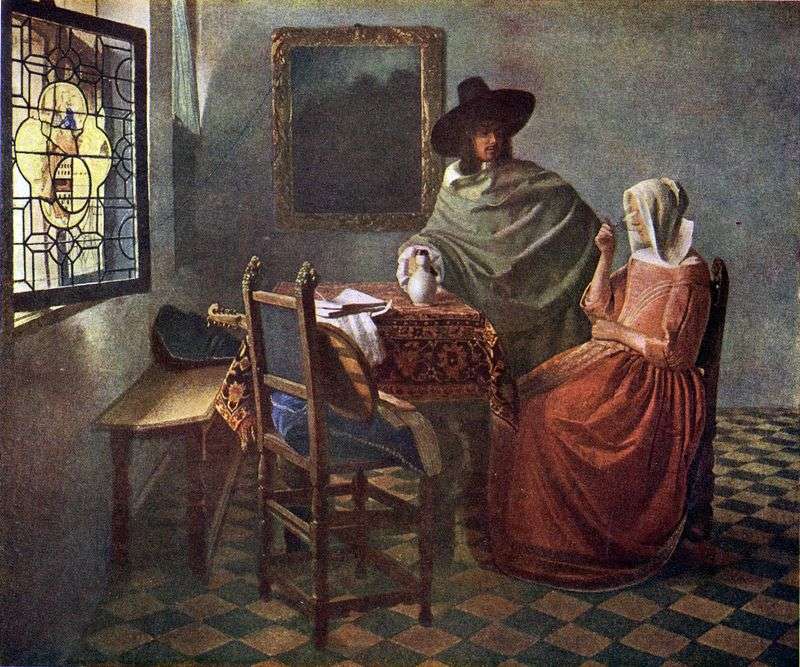 Cavalier tratta una signora con il vino   Jan Vermeer