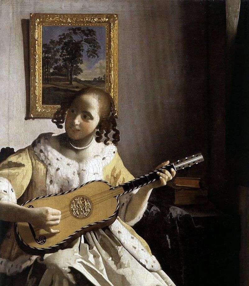 Giovane donna con una chitarra   Jan Vermeer
