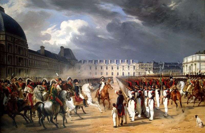 Petizione invalida per Napoleone alla parata delle guardie di fronte al Palazzo delle Tuileries a Parigi   Horace Vernet