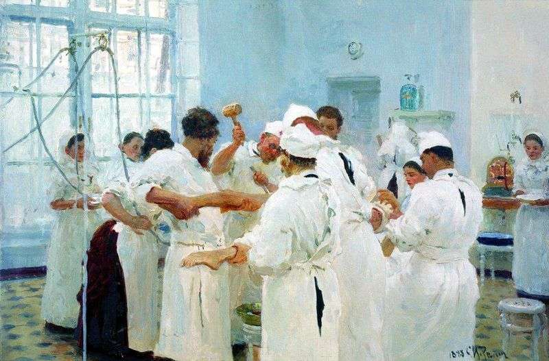 Chirurgo E. V. Pavlov in sala operatoria   Ilya Repin
