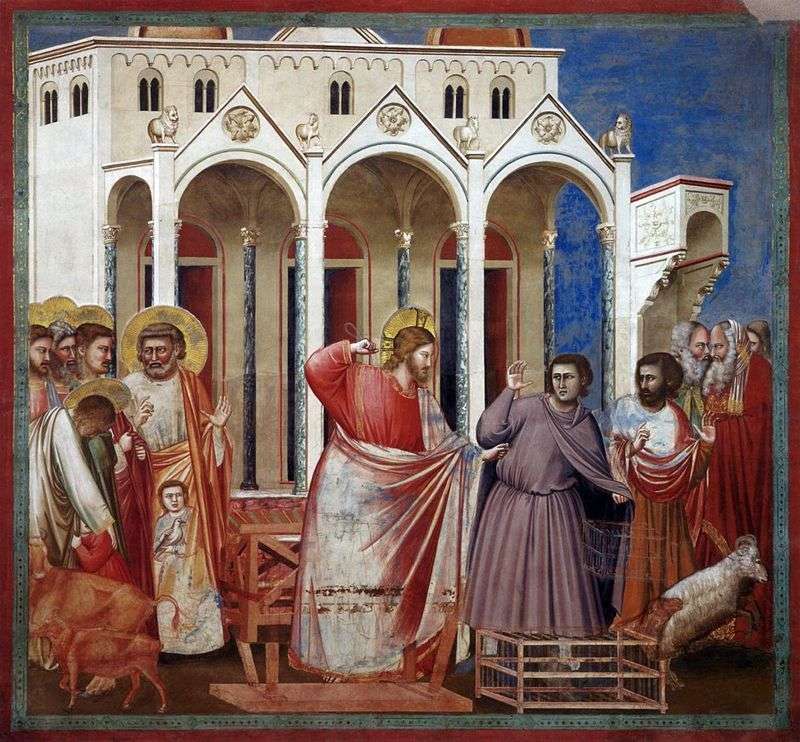 Lespulsione dei mercanti dal tempio   Giotto